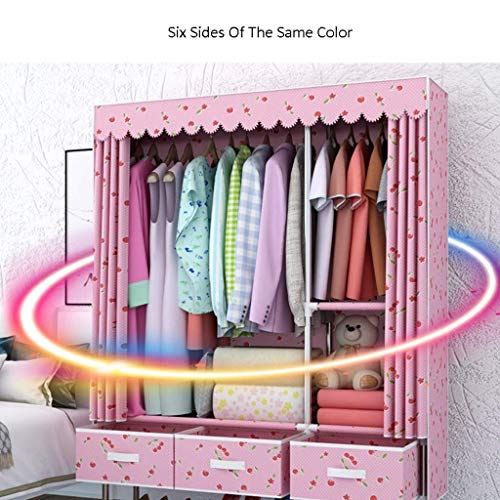WSZJJ Wardrobe Armoire Closet Rack Pockets, Quick and Easy to Assemble (Color : B)