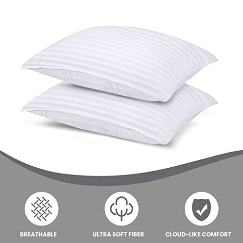 Utopia Bedding Bed Pillows for Sleeping Standard Size (White), Set of 2, Cooling Hotel Quality, for Back, Stomach or Side Sleepers