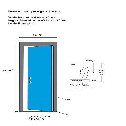 National Door Company, Exterior Single Door, Steel, 32" x 80", Full Lite, Clear Glass Collection, Right-Hand Inswing