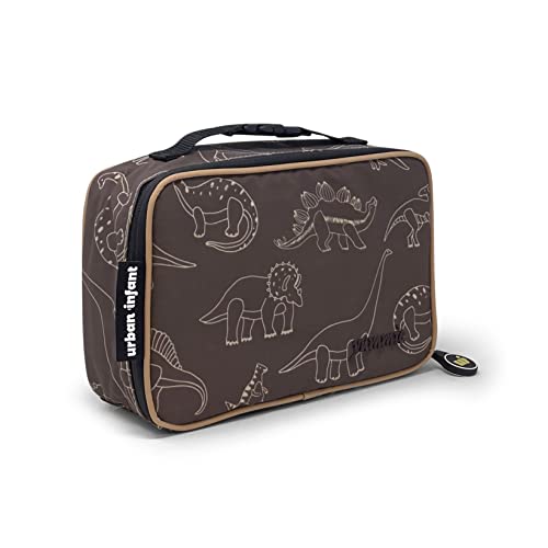 Urban Infant Yummie Kids Lunch Box Insulated Bag - Toddler Boys and Girls – Perfect for Daycare Preschool Travel Snacks – Allergy Alert Cards - Fits Bento Boxes - Dinosaurs