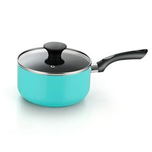 Cook N Home Kitchen Cookware Sets Nonstick, Pots and Pans Set Includes Stockpots, Saucepans, Frying Pans, Dutch Oven Pot with Lids, 10-Piece, Turquoise