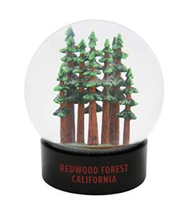 redwoods california fog snow globe hand painted