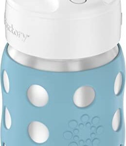 Lifefactory 8-Ounce Stainless-Steel Vacuum-Insulated Wide-Neck Baby Bottle with Straw Cap, Denim (LS2241WDE4)