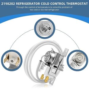 2198202 Refrigerator Cold Control Thermostat Replacement wp2198202 Thermostat Control Fit for Ken-More Refrigerators by Sikawai- Replaces 2161284 2198201 PS11739232 AP6006166 WP2198202