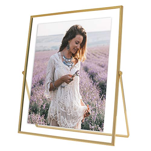 MIMOSA MOMENTS Gold Metal Floating Picture Frame (Gold, 8x10)