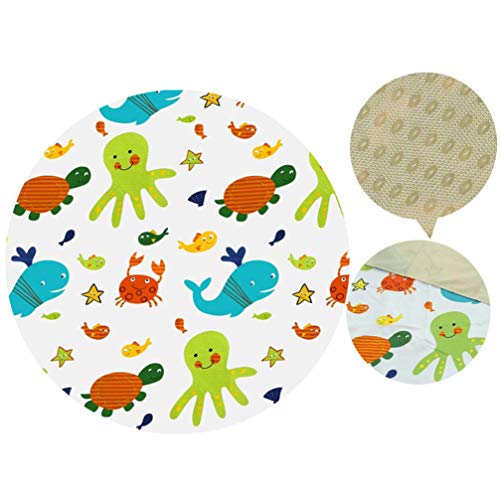 NUOBESTY Splat Mat for Under High Chair Round Undersea World Washable Waterproof Spill Mat Anti-Slip Floor Protector Table Cloth Cover Seat Pad Cushion 130CM