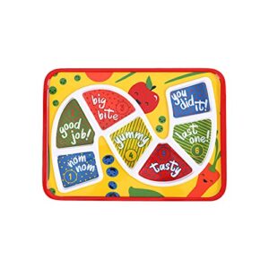 gsm brands kids dinner plate for picky eating toddlers: healthy constructive fun meal time, divided portions