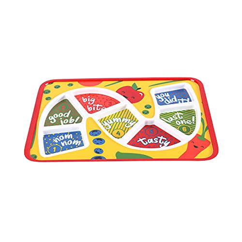 GSM Brands Kids Dinner Plate for Picky Eating Toddlers: Healthy Constructive Fun Meal Time, Divided Portions