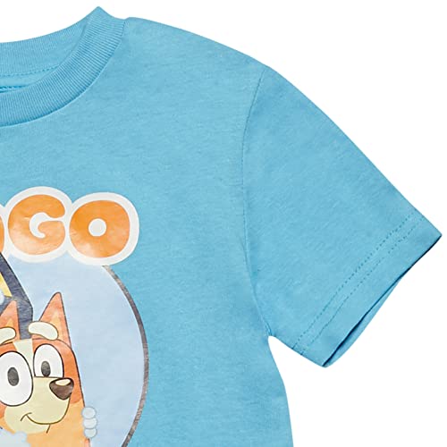 BLUEY & Bingo Little Boys Girls Graphic Short Sleeve T-Shirt Blue 5-6