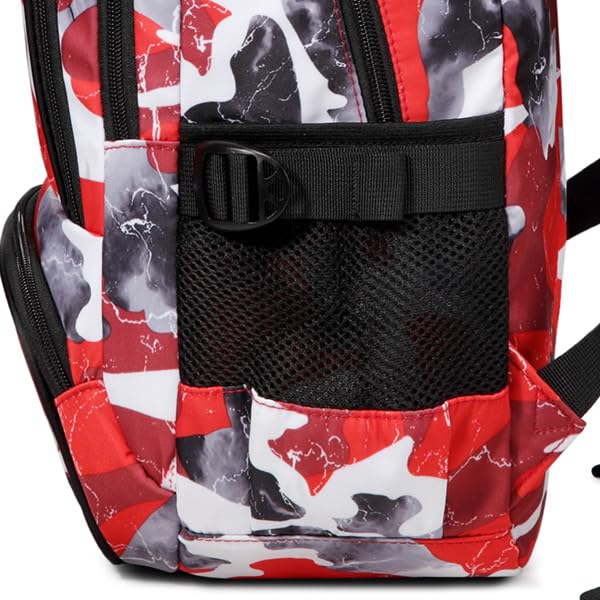 BLUEFAIRY Kids Backpack Boys Girls Elementary School Bags Primary Middle School Book Bags Lightweight Sturdy Durable Travel Gifts for Teenager Daughter Son Mochila para niños 17 Inch (Camo Red)