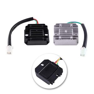 4 Wires 12V 4-pin Voltage Regulator Rectifier for 50cc 70cc 90cc 110cc 125cc ATV Scooters Go Karts Quad 4 Wheelers Moped Dune Buggy Sandrail Roketa Taotao Rectifier(Black)