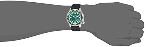 Citizen Promaster Dive Eco-Drive Watch, 3-Hand Date, ISO Certified, Luminous Hands and Markers, Rotating Bezel, Black/Green (Model: BN0158-00X)