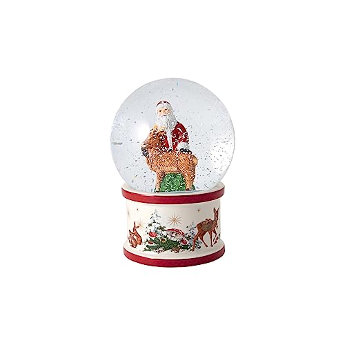 Villeroy & Boch 14-8327-6649 Christmas, Large Snow Globe Santa and Stag, Porcelain, Multicoloured, 13 x 13 x 17 cm