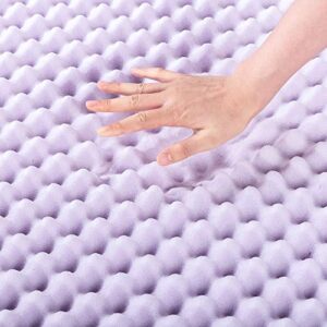 Best Price Mattress 2 Inch Egg Crate Memory Foam Mattress Topper with Soothing Lavender Infusion, CertiPUR-US Certified, Queen