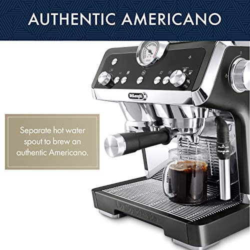 De'Longhi La Specialista Espresso Machine with Sensor Grinder, Dual Heating System, Advanced Latte System & Hot Water Spout for Americano Coffee or Tea, Black, EC9335BK