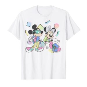 Disney Mickey And Friends Mickey & Minnie Retro 80's Style T-Shirt