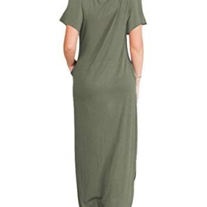 ANRABESS Women's Summer Maxi Dress Casual Loose T-Shirt Dress s Long Dress Short Sleeve Split A222-ganlanlv-XL