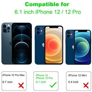 Arae Compatible with iPhone 12 Case and iPhone 12 Pro Case - Wallet Case with PU Leather Card Pockets Back Flip Cover for iPhone 12/12 Pro 6.1 inch - Blue