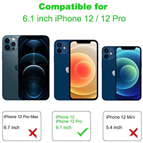 Arae Compatible with iPhone 12 Case and iPhone 12 Pro Case - Wallet Case with PU Leather Card Pockets Back Flip Cover for iPhone 12/12 Pro 6.1 inch - Blue