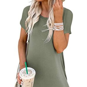 ANRABESS Women's Summer Maxi Dress Casual Loose T-Shirt Dress s Long Dress Short Sleeve Split A222-ganlanlv-M