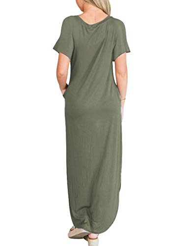 ANRABESS Women's Summer Maxi Dress Casual Loose T-Shirt Dress s Long Dress Short Sleeve Split A222-ganlanlv-M