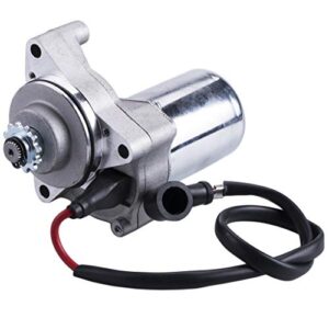 CNCMOTOK 3 Bolt Starter Motor with Line for 50cc 70 cc 90cc 100cc 110cc 125cc 4 Stroke Quad Wheelers ATVs Taotao SSR Roketa Go Karts Pit Bike Jonway SunL Dune Buggy Sandrail Coolster