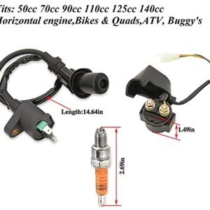 CDI Box Ignition Coil 5 Pin Regulator Rectifier Relay Spark Plug for Kazuma Meerkat 50cc Falcon 70cc 90cc 110cc Taotao Roketa Coolster 110CC ATV 3050B by Lucky Seven