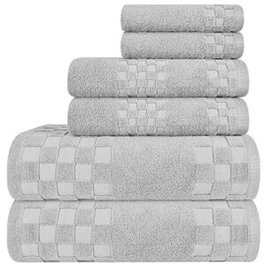 diaojia bath towels gray towel soft 6 piece, cotton anti odor family towels, highly absorbent quick-drying lightweight spa towel for bathroom 2 bath towel 2 hand towel 2 washcloth