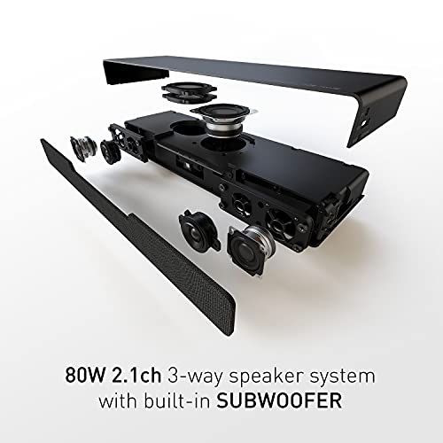 Panasonic SoundSlayer Dolby Atmos Soundbar for TV with Built-in Subwoofer, Small Home Audio Bluetooth-Enabled Speaker, Hi-Res Sound (SC-HTB01),Black