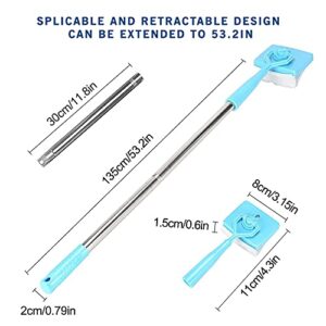 Baseboard Cleaner Tool with Handle 5 Reusable Cleaning Pads by No-Bending Mop Baseboard Cleaner Tool Long Handle Baseboard Cleaner tool for cleaning skirting boards and moldings,Baseboard Mop