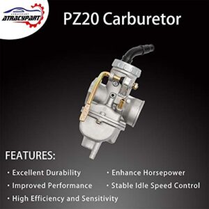 PZ20 Carburetor with Air Filter Gaskets for Kazuma Baja 50cc 70cc 90cc 110cc 125cc TaoTao 110B NST SunL Chinese Quad 4 Stroke ATV 4 Wheeler Go Kart Dirt Bike Honda CRF50F XL75 CRF80F XR50R