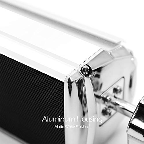 GoHawk RE9-X White Gen.3 Waterproof Bluetooth Motorcycle Stereo Speakers LED Soundbar 7/8-1.25 in. Handlebar Mount MP3 Music Player Audio Amplifier System ATV 4 Wheelers USB AUX FM Radio