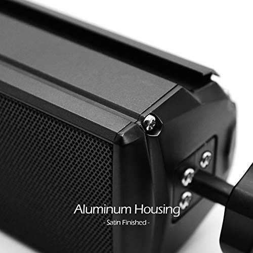 GoHawk RE8 Waterproof Bluetooth Motorcycle Stereo Speakers LED Soundbar 7/8-1.25 in. Handlebar Mount MP3 Music Player Audio Amplifier System ATV 4-Wheelers, USB, AUX, FM Radio