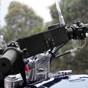 GoHawk RE8 Waterproof Bluetooth Motorcycle Stereo Speakers LED Soundbar 7/8-1.25 in. Handlebar Mount MP3 Music Player Audio Amplifier System ATV 4-Wheelers, USB, AUX, FM Radio