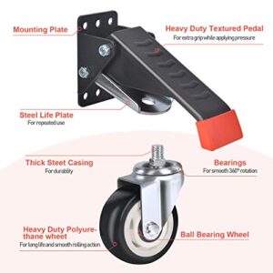 SPACEKEEPER Workbench Casters Kit 880 Lbs - 3 Inch Heavy Duty Retractable Caster Designed for Workbenches Machinery & Tables, 4 Pack