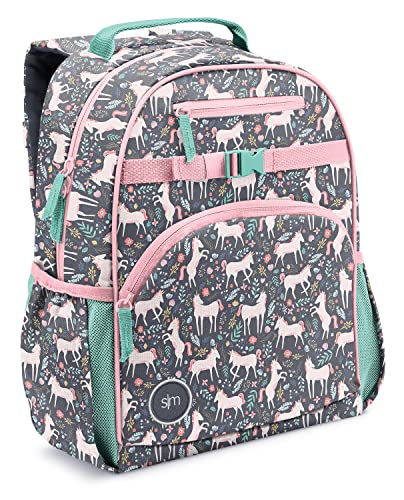 Simple Modern Toddler Backpack for School Girls | Kindergarten Elementary Kids Backpack | Fletcher Collection | Kids - Medium (15" tall) | Unicorn Fields