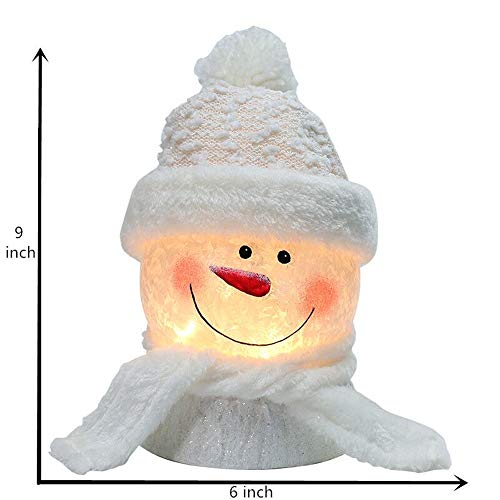 HutHomery Lighted Christmas Snowman Lamp, Electric Glass Snowman Ball Night Lights with Santa Claus Hat for Xmas Holidays Home Décor