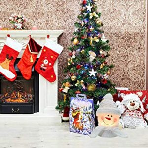 HutHomery Lighted Christmas Snowman Lamp, Electric Glass Snowman Ball Night Lights with Santa Claus Hat for Xmas Holidays Home Décor