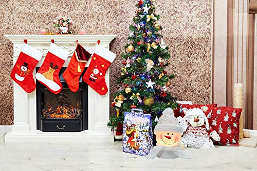 HutHomery Lighted Christmas Snowman Lamp, Electric Glass Snowman Ball Night Lights with Santa Claus Hat for Xmas Holidays Home Décor