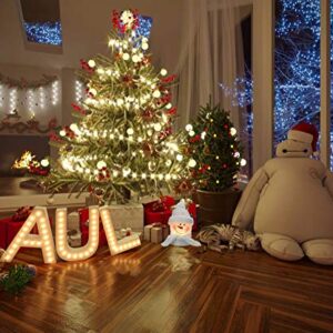 HutHomery Lighted Christmas Snowman Lamp, Electric Glass Snowman Ball Night Lights with Santa Claus Hat for Xmas Holidays Home Décor