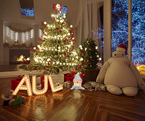 HutHomery Lighted Christmas Snowman Lamp, Electric Glass Snowman Ball Night Lights with Santa Claus Hat for Xmas Holidays Home Décor