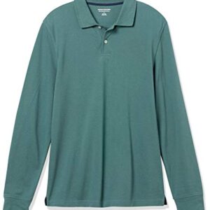 Amazon Essentials Men's Slim-Fit Long-Sleeve Pique Polo, Sage Green, X-Large