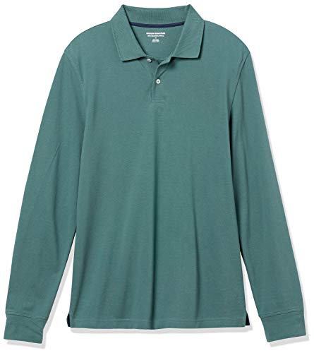 Amazon Essentials Men's Slim-Fit Long-Sleeve Pique Polo, Sage Green, X-Large