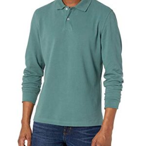 Amazon Essentials Men's Slim-Fit Long-Sleeve Pique Polo, Sage Green, X-Large