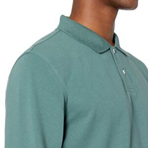 Amazon Essentials Men's Slim-Fit Long-Sleeve Pique Polo, Sage Green, X-Large