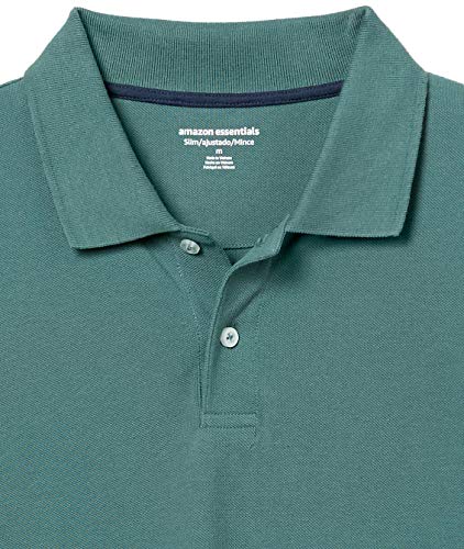 Amazon Essentials Men's Slim-Fit Long-Sleeve Pique Polo, Sage Green, X-Large