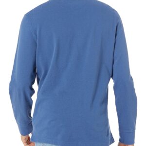 Amazon Essentials Men's Slim-Fit Long-Sleeve Pique Polo, Blue, Large