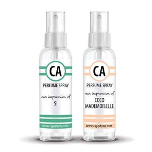 ca perfume impression of (sisi + mademoiselle) travel size sample fragrance refillable atomizer long lasting eau de parfum (cologne) sprayer / 2 fl oz/ 60 ml