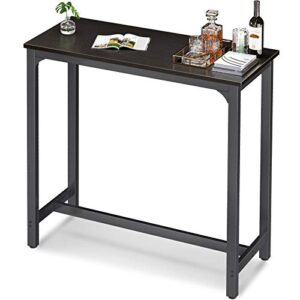 odk 39" bar table, bar height pub table, rectangle high top kitchen & dining tables with sturdy legs & easy-to-clean top & 10 min quick assembly, indoor use, black