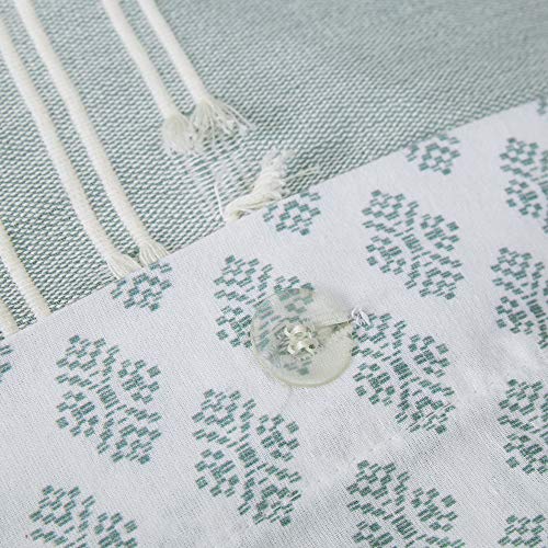INK+IVY Kara 100% Cotton Duvet Mid Century Modern Design, All Season Comforter Cover Bedding Set, Matching Shams, King/Cal King, Jacquard Stripes Aqua 3 Piece